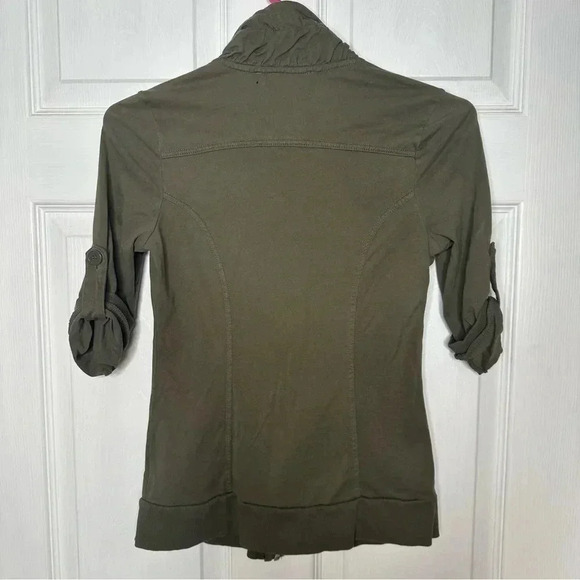 Smart  Set Sweatshirt Zippered Green Size Extra Small - Picture 9 of 16